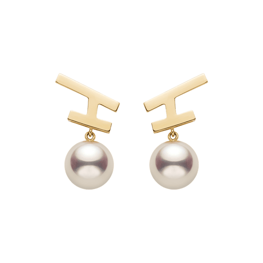 Akoya Pearl 18K Gold Fashion Flying Earrings