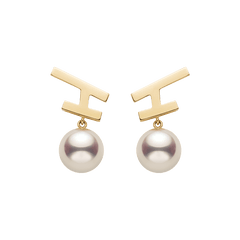 Akoya Pearl 18K Gold Fashion Flying Earrings