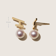 Akoya Pearl 18K Gold Fashion Flying Earrings