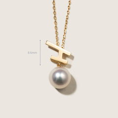 Akoya Pearl 18K Gold Fashion Flying Pendant Necklace