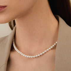 Akoya Pearl 18K Gold Lustre Classic Strand Necklace