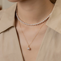 Akoya Pearl 18K Gold Lustre Classic Strand Necklace