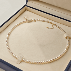 GUILD Certificate Noble Aurora Freshwater Pearl 18K Gold H Mark Strand Necklace
