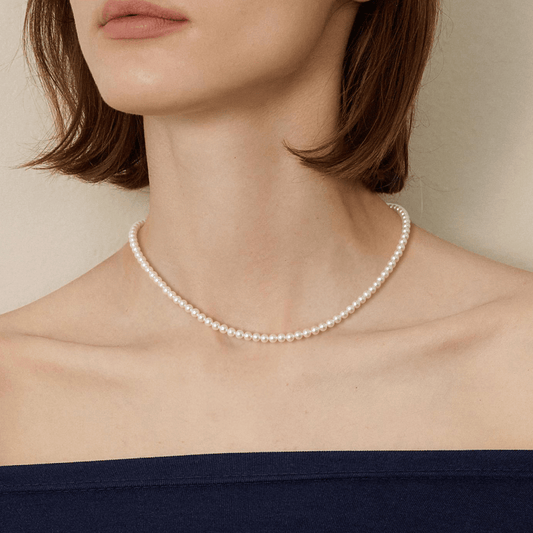 GUILD Certificate Noble Aurora Freshwater Pearl 18K Gold H Mark Strand Necklace