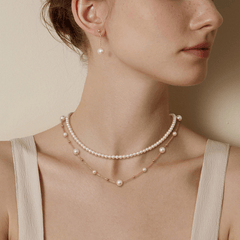 GUILD Certificate Noble Aurora Freshwater Pearl 18K Gold H Mark Strand Necklace