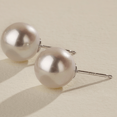 10-11mm Freshwater Edison Pearl 925 Sterling Silver Classic Studs Earrings