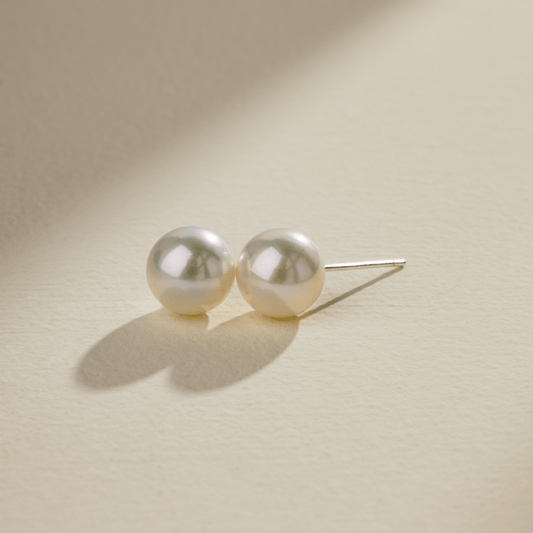 Freshwater Pearl 925 Sterling Silver Classic Studs Earrings