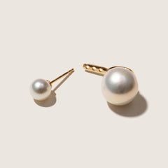 Freshwater Pearls 14K Gold Fashion Double Modular Earrings