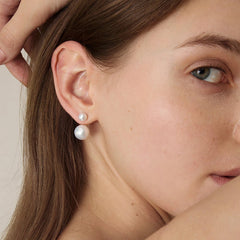 Freshwater Pearls 14K Gold Fashion Double Modular Earrings