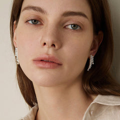 Freshwater Pearls 14K Gold Geometric Waterfall Earrings