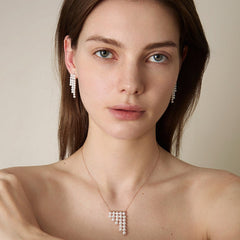 Freshwater Pearls 14K Gold Geometric Waterfall Earrings