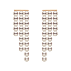 Freshwater Pearls 14K Gold Geometric Waterfall Earrings