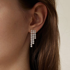 Freshwater Pearls 14K Gold Geometric Waterfall Earrings