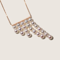 Freshwater Pearls 14K Gold Geometric Waterfall Necklace