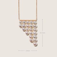 Freshwater Pearls 14K Gold Geometric Waterfall Necklace