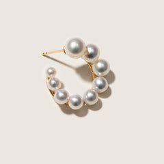 Freshwater Pearls 14K Gold Gradient Arc Earrings