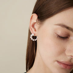 Freshwater Pearls 14K Gold Gradient Arc Earrings