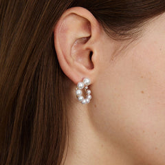 Freshwater Pearls 14K Gold Gradient Arc Earrings