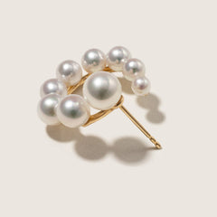 Freshwater Pearls 14K Gold Gradient Arc Earrings