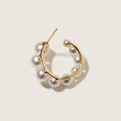 Freshwater Pearls 14K Gold Gradient Arc Earrings