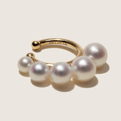 Freshwater Pearls 14K Gold Gradient Hoop Earring Cuff