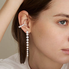 Freshwater Pearls 14K Gold Gradient Hoop Earring Cuff