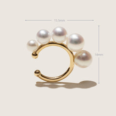 Freshwater Pearls 14K Gold Gradient Hoop Earring Cuff