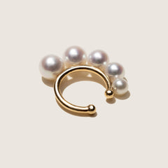 Freshwater Pearls 14K Gold Gradient Hoop Earring Cuff