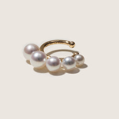 Freshwater Pearls 14K Gold Gradient Hoop Earring Cuff