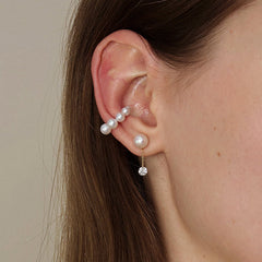 Freshwater Pearls 14K Gold Gradient Hoop Earring Cuff