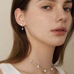 Freshwater Pearls 14K Gold Lab-Grown Diamonds Flicker Modular Earrings