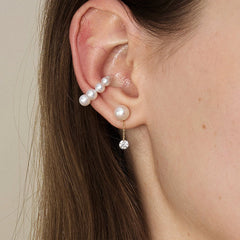 Freshwater Pearls 14K Gold Lab-Grown Diamonds Flicker Modular Earrings