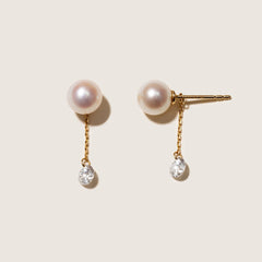 Freshwater Pearls 14K Gold Lab-Grown Diamonds Flicker Modular Earrings