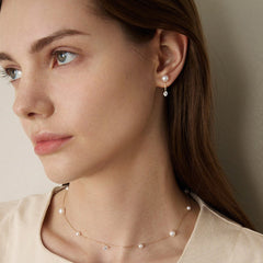 Freshwater Pearls 14K Gold Lab-Grown Diamonds Flicker Modular Earrings