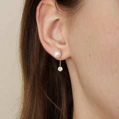 Freshwater Pearls 14K Gold Lab-Grown Diamonds Flicker Modular Earrings