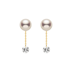 Freshwater Pearls 14K Gold Lab-Grown Diamonds Flicker Modular Earrings