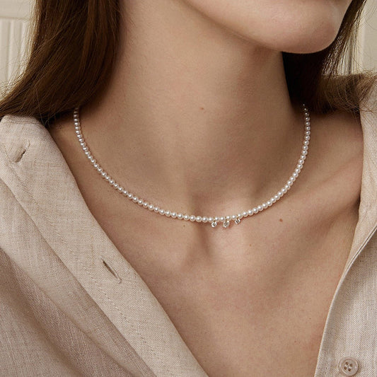 Freshwater Pearls 14K Gold Lab-Grown Diamonds Flicker Strand Necklace