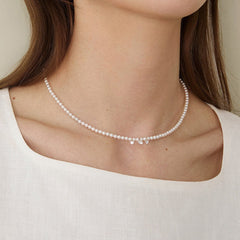 Freshwater Pearls 14K Gold Lab-Grown Diamonds Flicker Strand Necklace