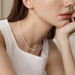 Freshwater Pearls 14K Gold Lab-Grown Diamonds Flicker Strand Necklace