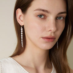 Freshwater Pearls 14K Gold Lab-Grown Diamonds Flowing Modular Hook Earrings