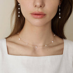 Freshwater Pearls 14K Gold Lab-Grown Diamonds Hidden Glint Necklace