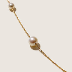 Freshwater Pearls 14K Gold Lab-Grown Diamonds Hidden Glint Necklace