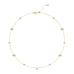 Freshwater Pearls 14K Gold Lab-Grown Diamonds Hidden Glint Necklace