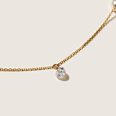 Freshwater Pearls 14K Gold Lab-Grown Diamonds Hidden Glint Necklace