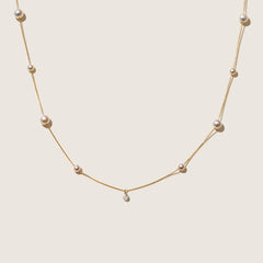 Freshwater Pearls 14K Gold Lab-Grown Diamonds Hidden Glint Necklace
