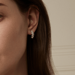 Freshwater Pearls 14K Gold Lab-Grown Diamonds Quartet X-Pearl Earrings
