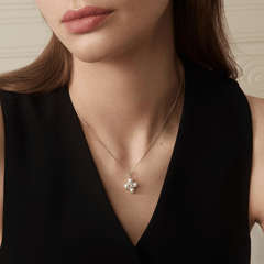 Freshwater Pearls 14K Gold Lab-Grown Diamonds Quartet X-Pearl Pendant Necklace