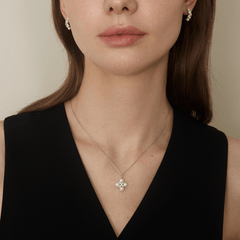 Freshwater Pearls 14K Gold Lab-Grown Diamonds Quartet X-Pearl Pendant Necklace