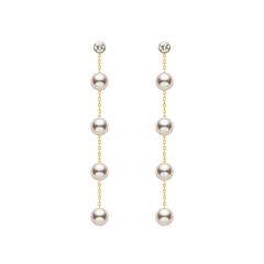 Freshwater Pearls 14K Gold Lab-Grown Diamonds Raindrop Modular Earrings
