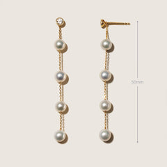 Freshwater Pearls 14K Gold Lab-Grown Diamonds Raindrop Modular Earrings